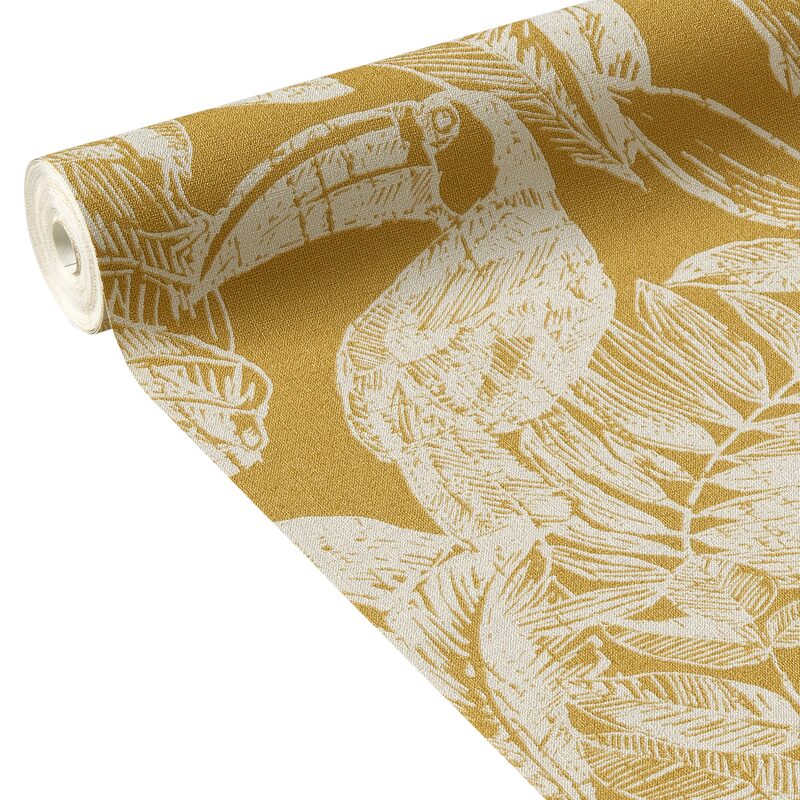 Papier peint intissé NUNCA JUNGLE coloris jaune curry