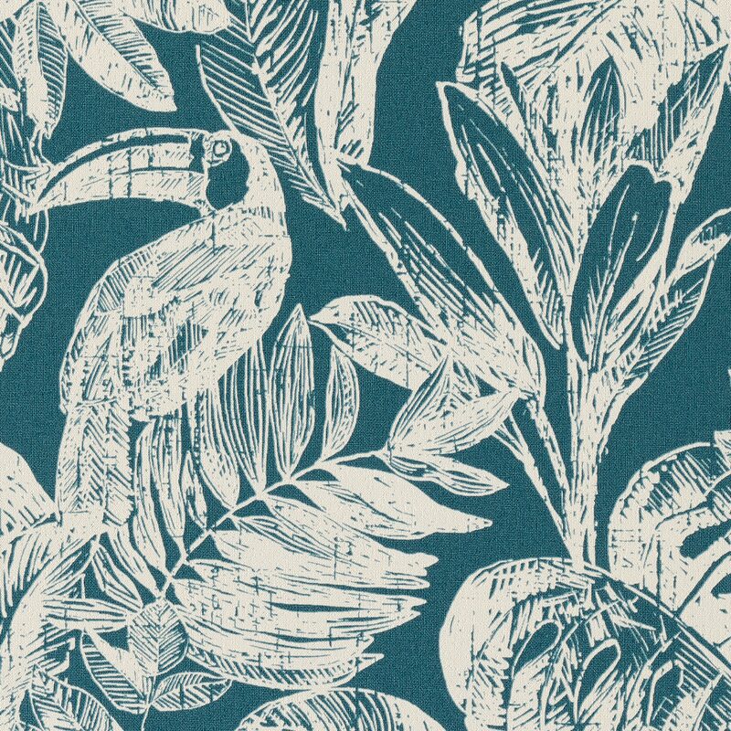 Papier peint intissé NUNCA JUNGLE coloris bleu pétrole