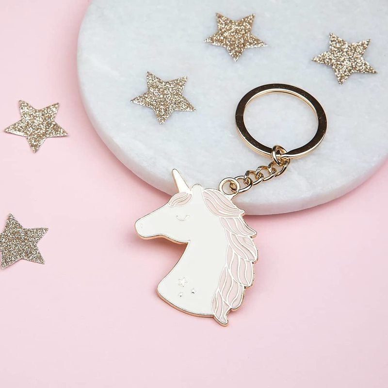 Porte clef RAINBOW UNICORN coloris blanc