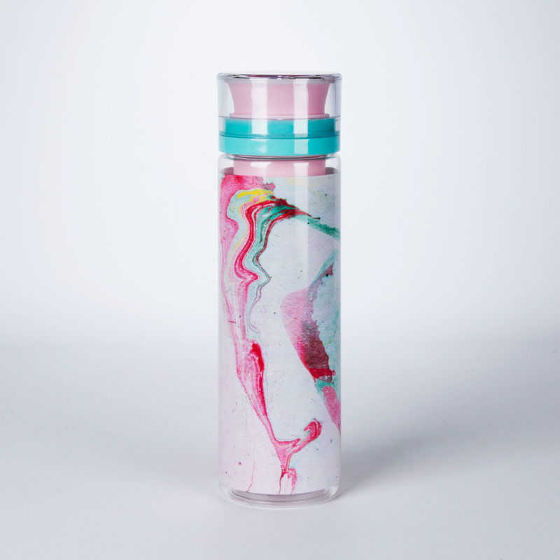 Gourde PINK MARBLE coloris argent