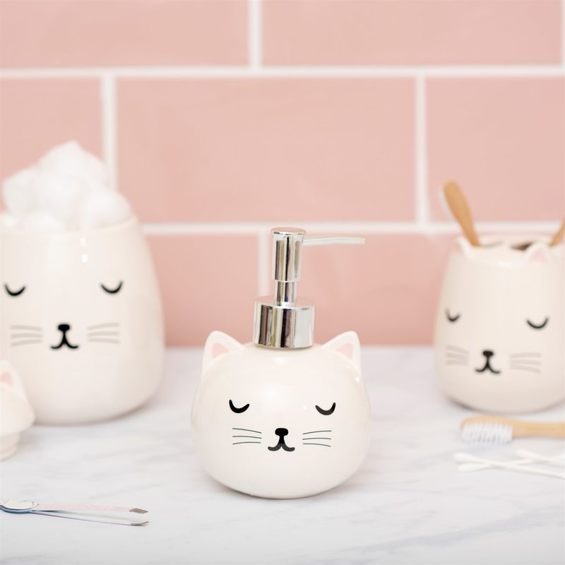 Distributeur de savon CUTIE CAT coloris blanc