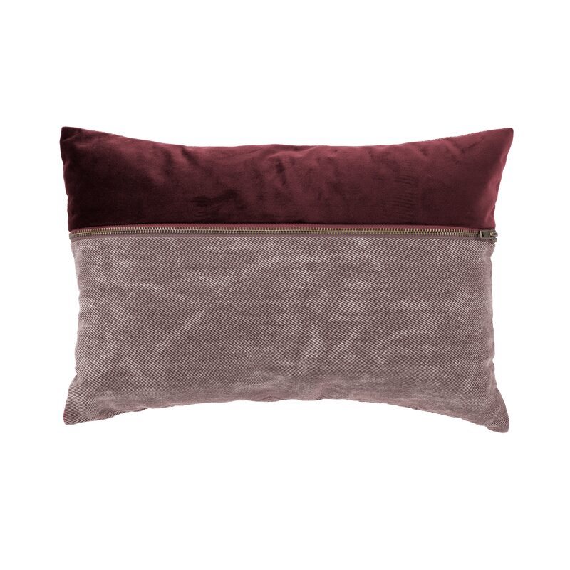 Coussin SANA coloris rouge bordeaux 30 x 45 cm
