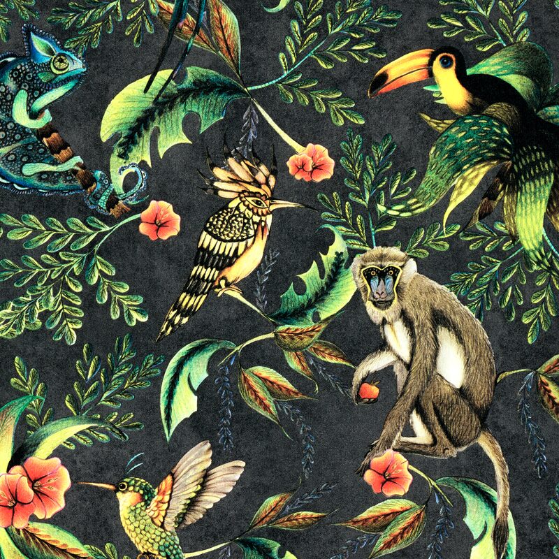 Papier peint intissé BAHIA coloris noir