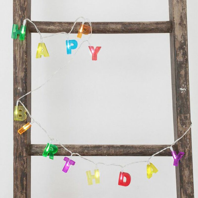 Objet lumineux HAPPY BIRTHDAY coloris multicolore