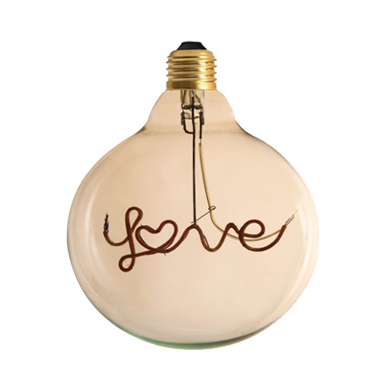 Ampoule FILAMENT LOVE E27 lumière chaude coloris jaune 12 x 12 cm
