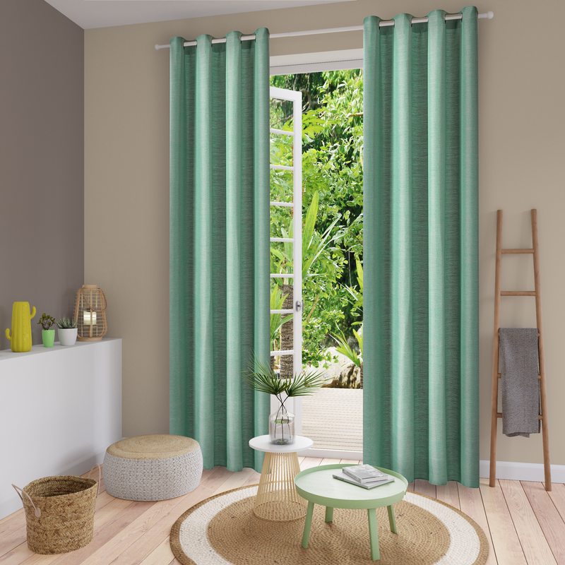 Rideau dépolluant TRENZA coloris eucalyptus 135 x 240 cm