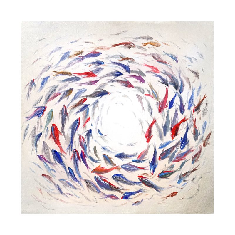 Toile peinte CATCH ME 58 x 60 cm