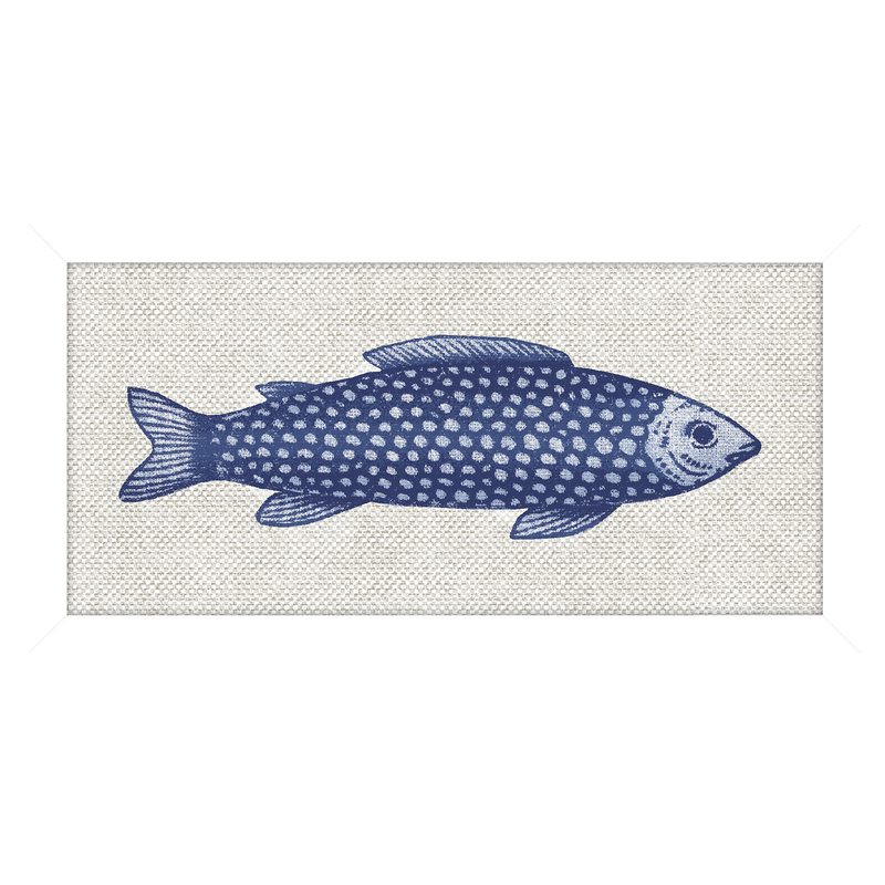 Tableau SEA FISH 14 x 30 cm bleu