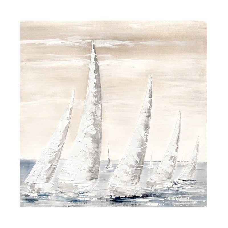 Toile peinte SAIL BOAT 58,5 x 59 cm