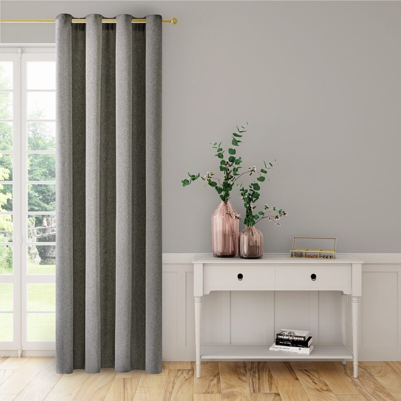 Rideau WOOLY coloris gris 150 x 240 cm