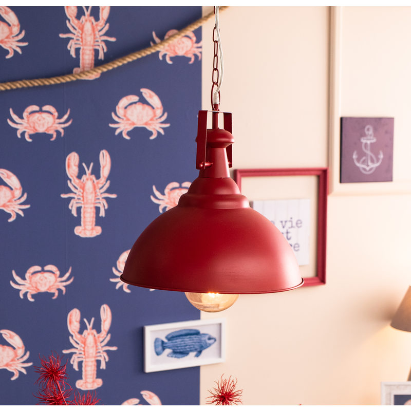 Suspension NANTUCKET coloris rouge 42 x 38 cm