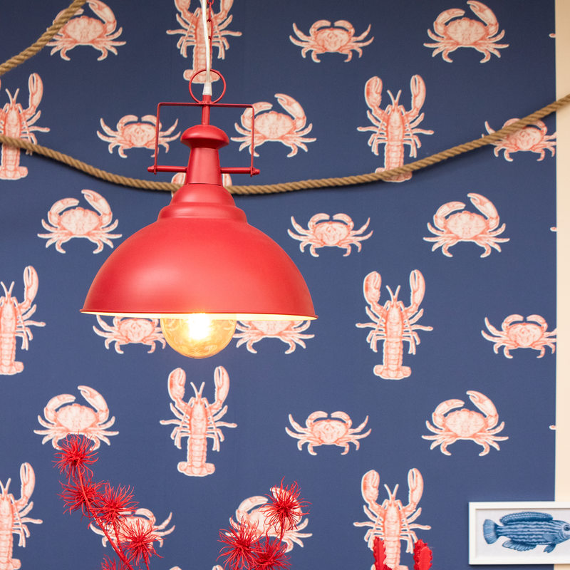 Suspension NANTUCKET coloris rouge 42 x 38 cm