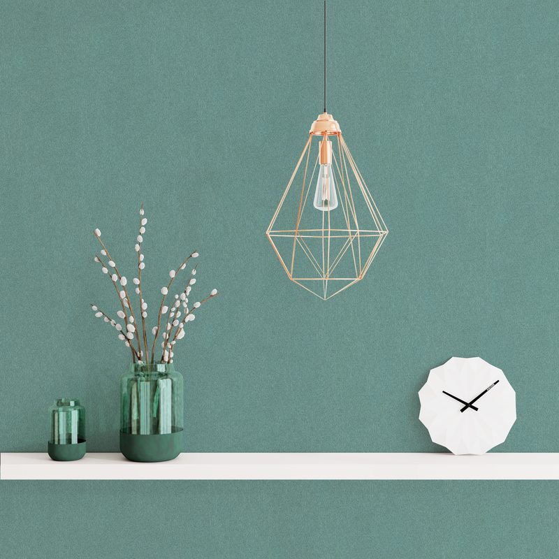 Suspension BUNDAVER coloris cuivre rose 42 x 30 cm