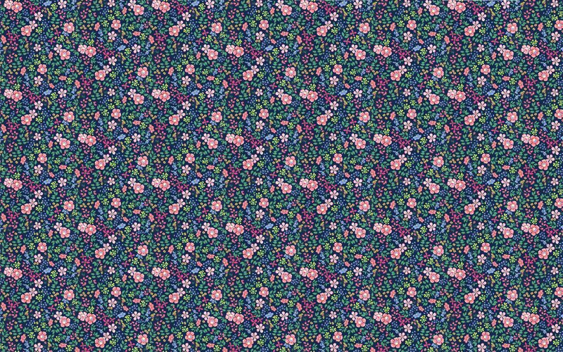 Papier peint intissé LILI ROSE coloris bleu marine
