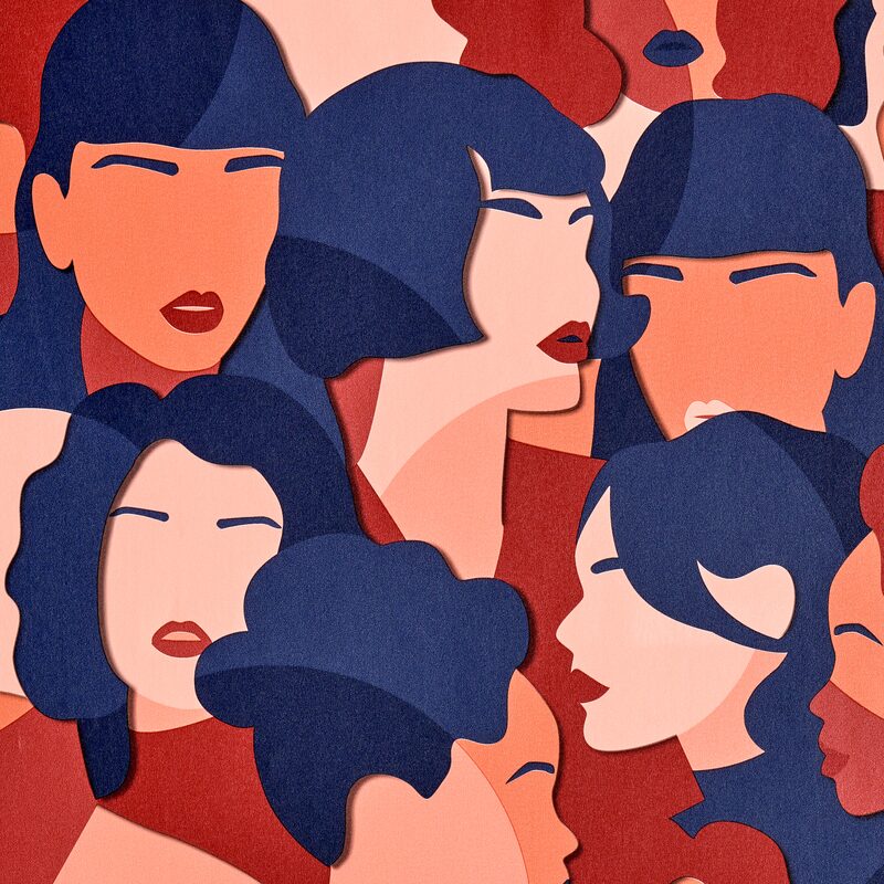 Papier peint intissé WOMEN FACES coloris multicolore