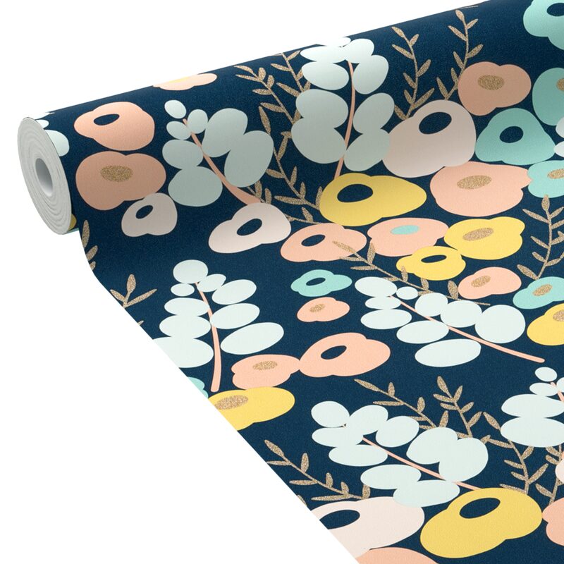Papier peint intissé EMILIE coloris bleu pétrole