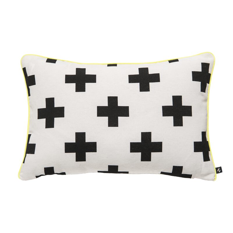 Coussin CROSS coloris noir 30 x 45 cm