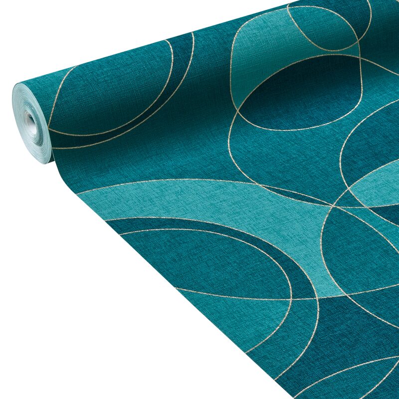 Papier peint intissé ORVAR coloris bleu pétrole