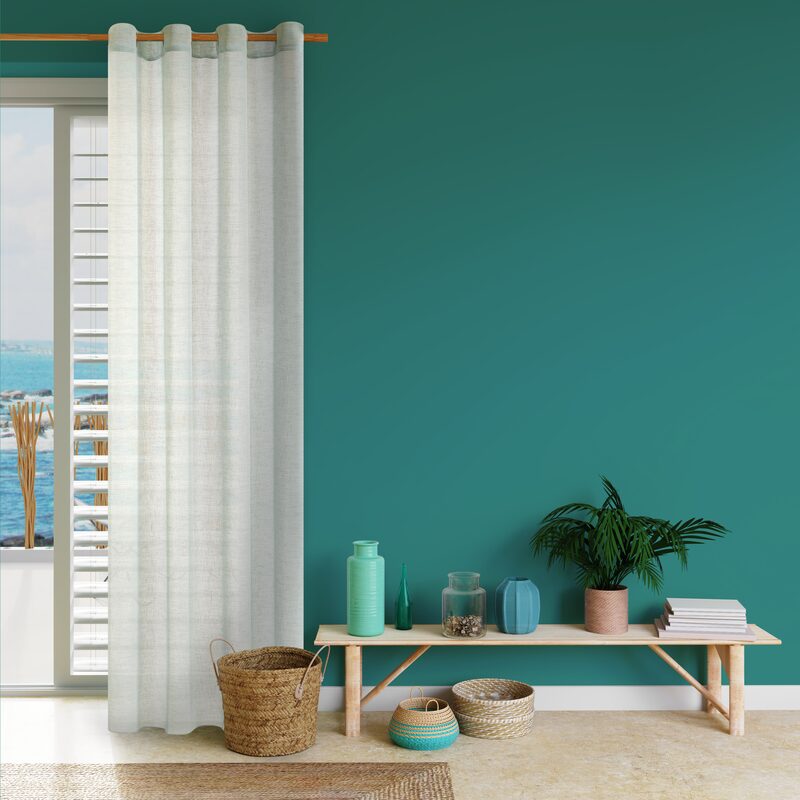 Voilage CASA coloris vert d'eau 140 x 240 cm