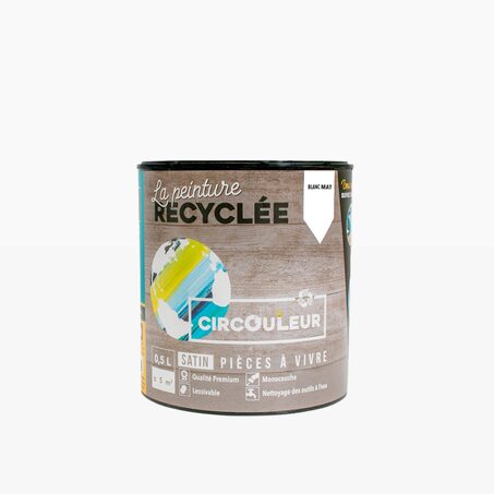 CIRCOULEUR Peinture Acrylique blanc Mat 0,5 L