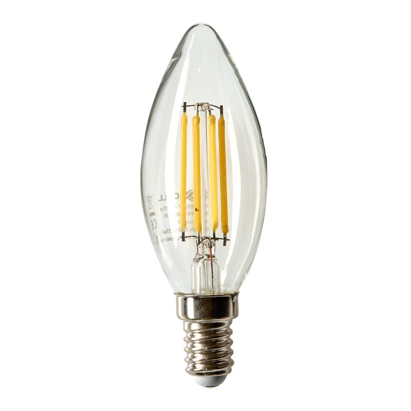 Ampoule LED FLAMME 40W E14 35 mm lumière froide coloris blanc 10,5 x 3,5 cm