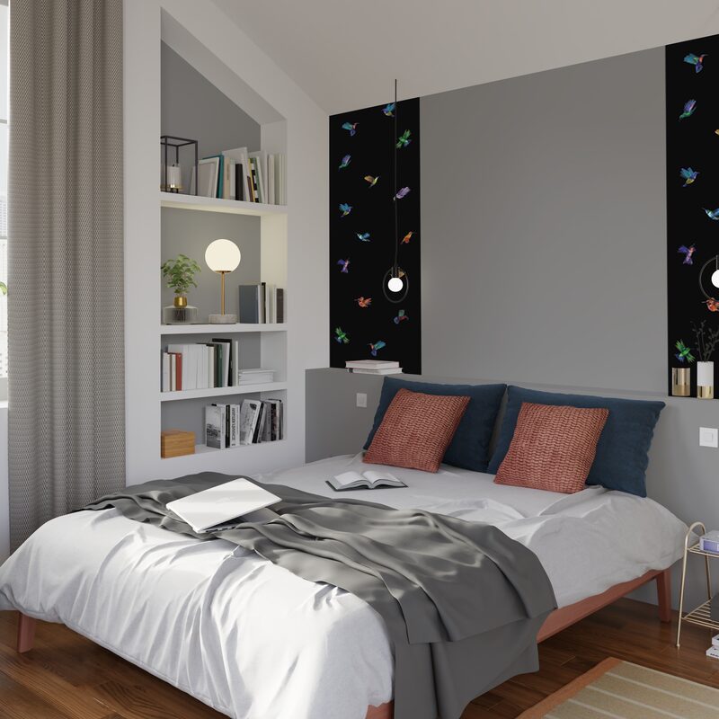 Décor mural numérique Lé unique COLIBRI 75 x 300 cm