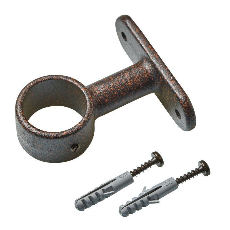 Support barre à rideau OXYDE coloris rouille diamètre barre 2,8 cm longueur 5 cm