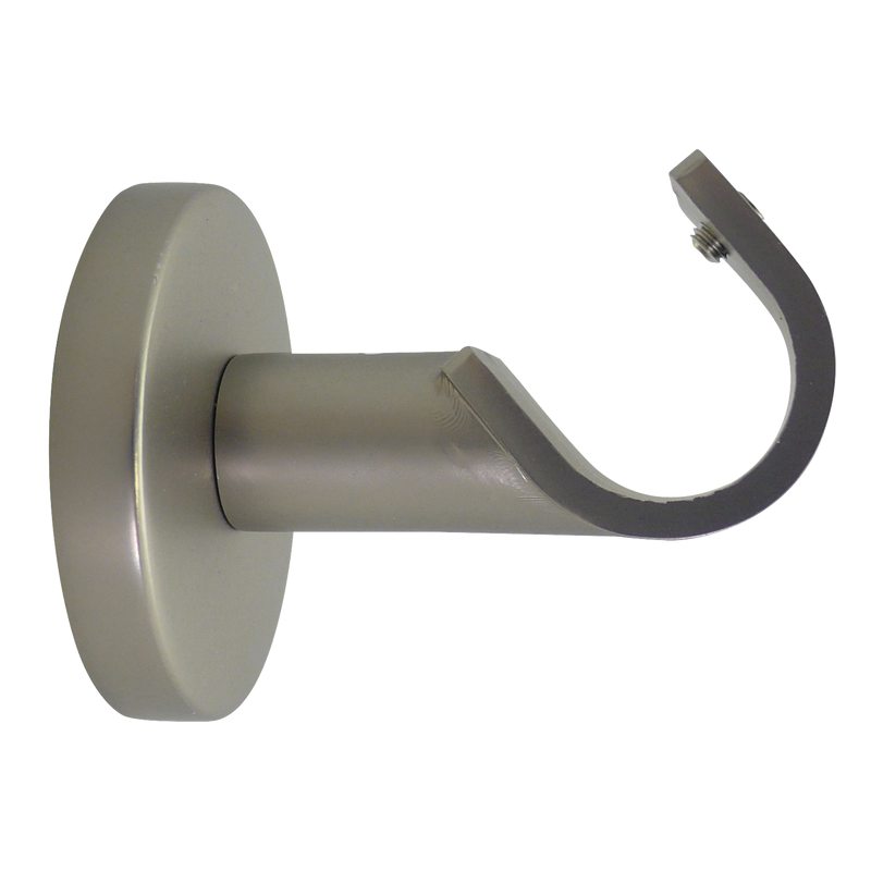 Support barre à rideau EXCLUSIVE coloris nickel givré diamètre barre 2 cm longueur 4,5 cm