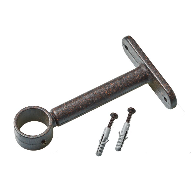 Support barre à rideau OXYDE coloris rouille diamètre barre 2,8 cm longueur extensible de 13,0 à 17 cm