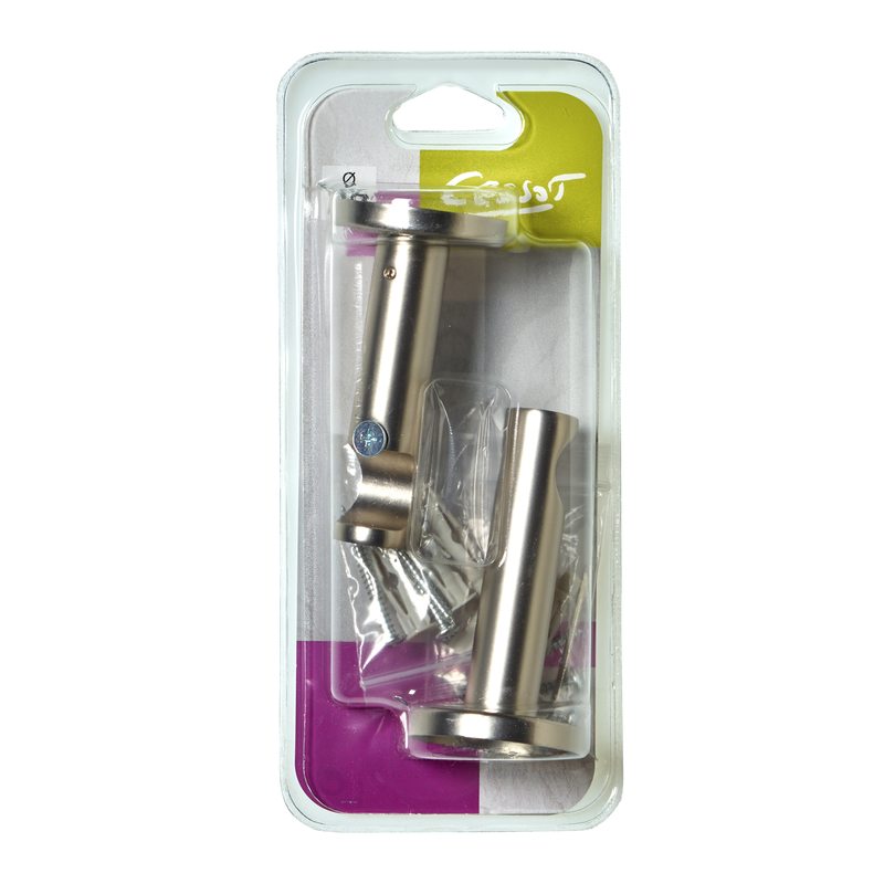 Support barre à rideau EXCLUSIVE coloris nickel givré diamètre barre 2 cm longueur 7,6 cm