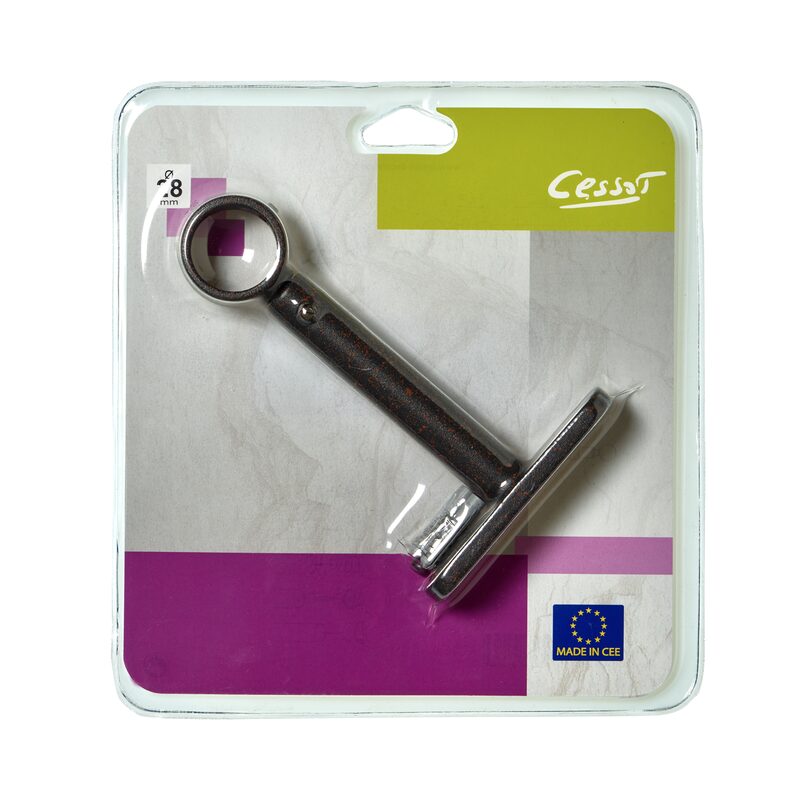 Support barre à rideau OXYDE coloris rouille diamètre barre 2,8 cm longueur extensible de 13,0 à 17 cm