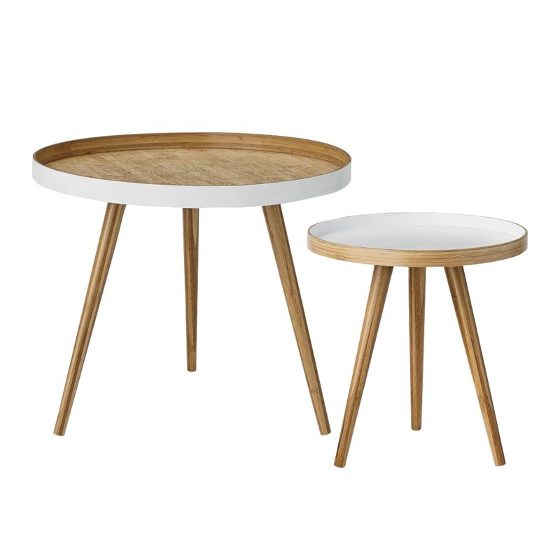 Table basse ONYX coloris blanc / bois clair
