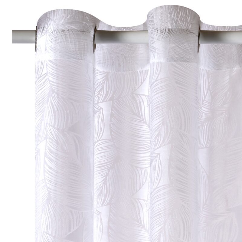 Voilage VEGETAL coloris blanc 140 x 240 cm