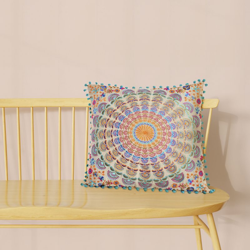 Coussin MANDALA coloris multicolore 40 x 40 cm