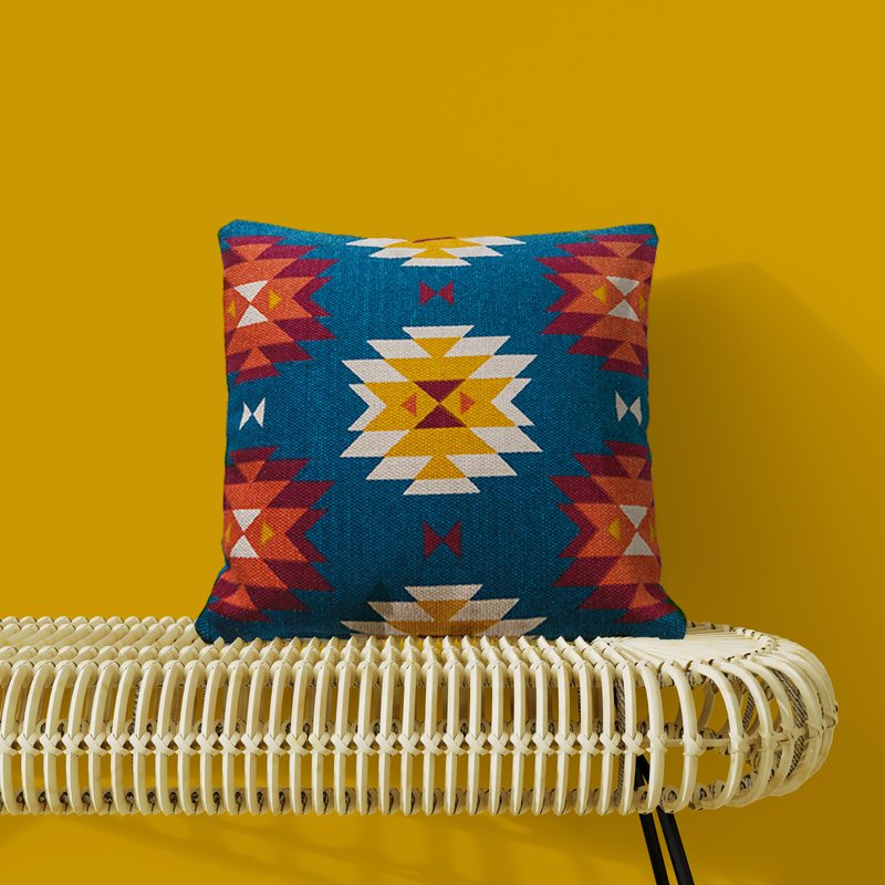 Coussin KILAM coloris bleu acier 45 x 45 cm