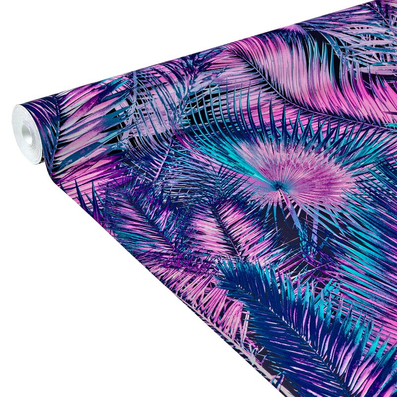 Papier peint intissé PALMA BY E. RIVASSOUX coloris rose moyen