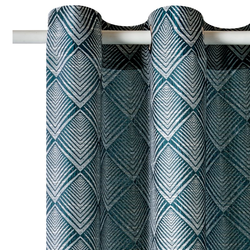 Rideau VERONE coloris bleu paon 140 x 260 cm