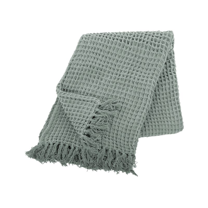 Plaid JANA coloris vert de gris