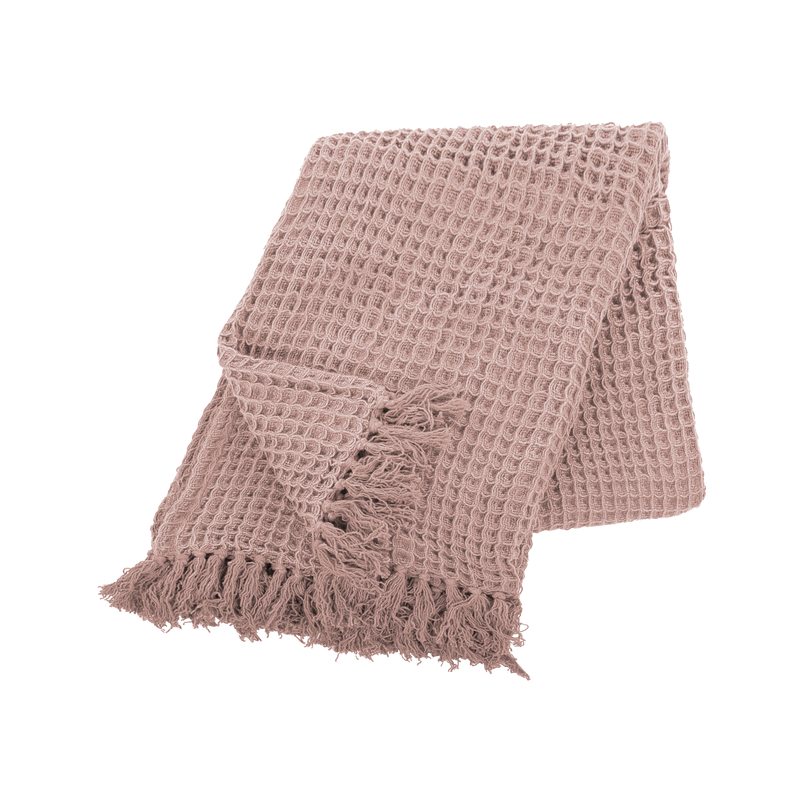Plaid JANA coloris vieux rose