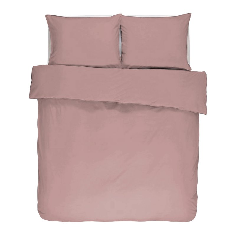 Parure de lit en coton lavé ISA coloris vieux rose 240 x 220 cm