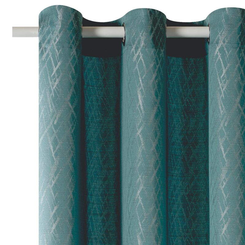 Rideau ILIA coloris bleu paon 140 x 260 cm
