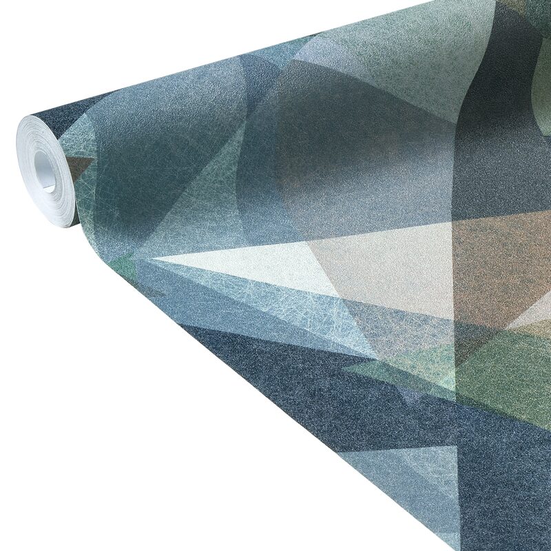 Papier peint intissé JAYDEN coloris bleu pétrole