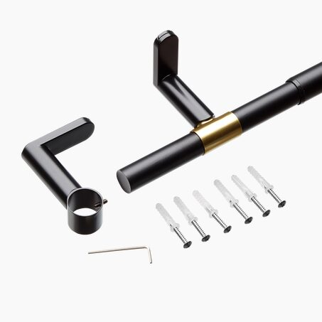 Umbra Kit barre à rideaux HAUTBOIS noir / or 2,54 cm de 122,0 à 224 cm