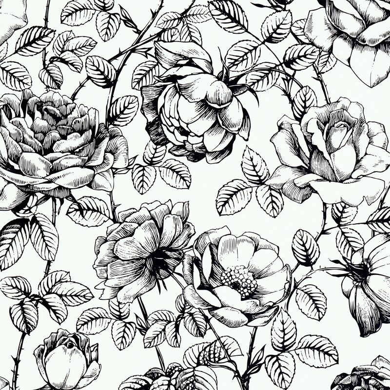 Papier peint intissé LILI BLOOM coloris noir