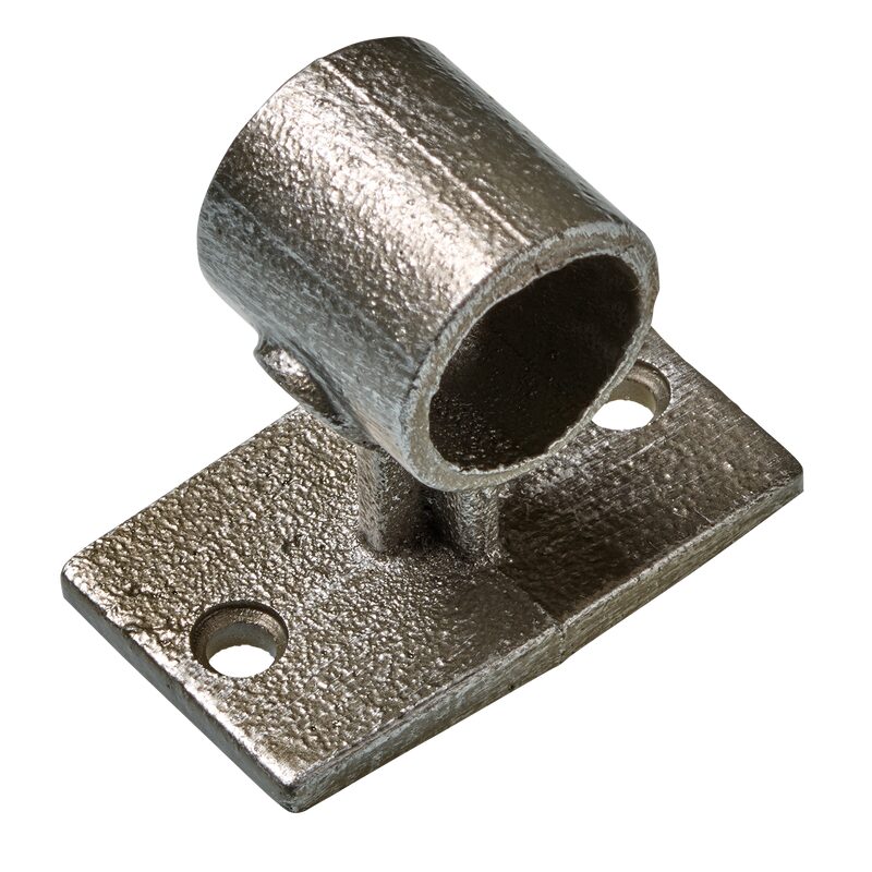 Support barre à rideau INDUSTRIAL coloris acier diamètre barre 2,8 cm longueur 5 cm