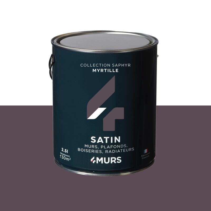 Peinture SAPHYR Alkyde myrtille Satiné 2,5 L