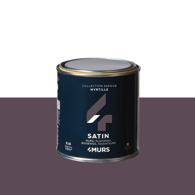 Peinture SAPHYR Alkyde myrtille Satiné 0,5 L