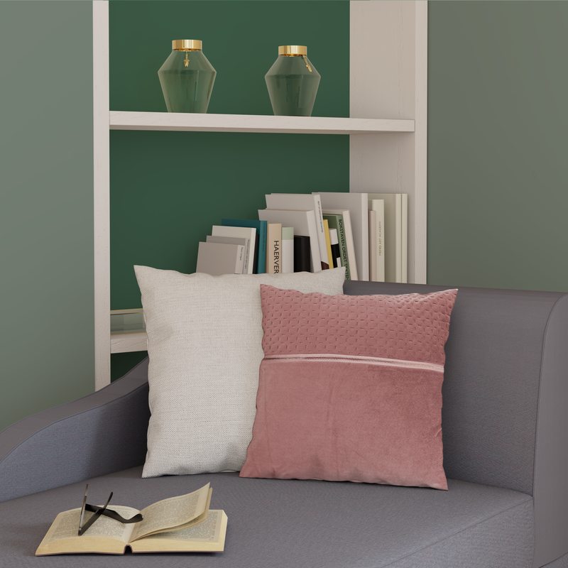 Coussin LASTER coloris vieux rose 40 x 40 cm