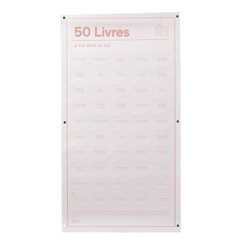 Jeux POSTER 50 LIVRES À LIRE DANS SA VIE