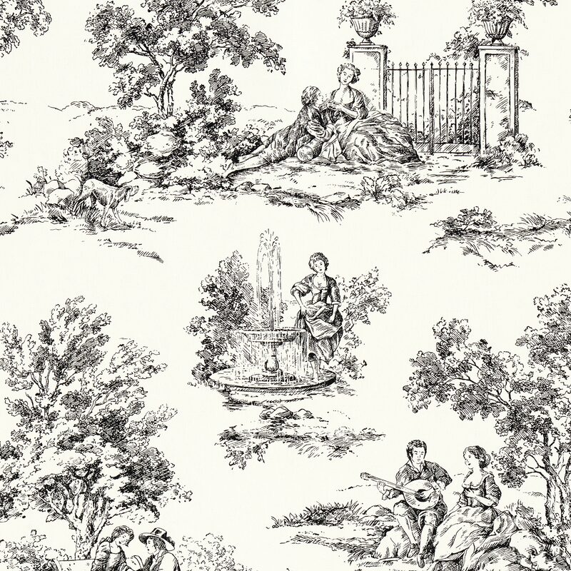 Papier peint intissé TOILE DE JOUY coloris noir